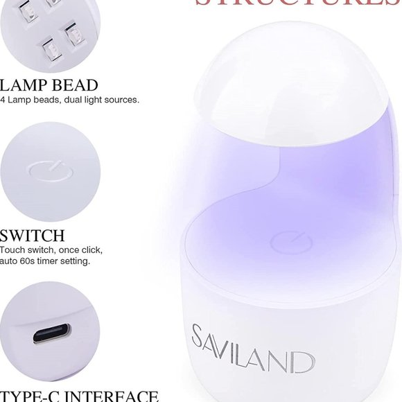 Mini UV Gel Nail Dryer Lamp - Great for Travel - Picture 2 of 9